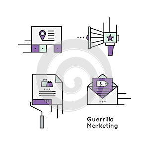 Guerrilla marketing advertisement strategy concept