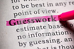 Definition of the word guesswork