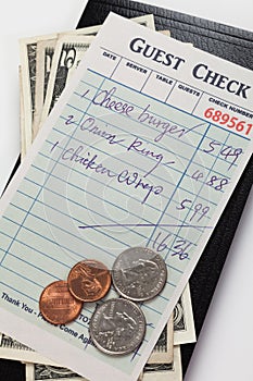 Guest Check and dollar