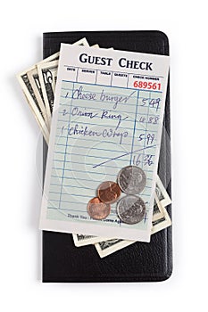 Guest Check and dollar