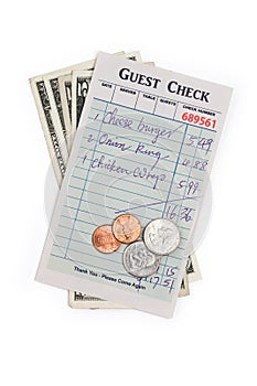 Guest Check and dollar