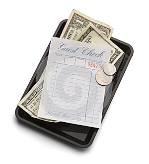 Guest Check Tray and Money