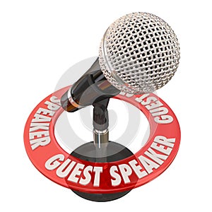 Guest Speaker Microphone Presentation Discussion Panelist photo