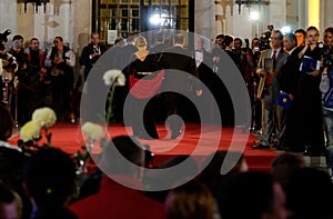 Guests arriving at the event