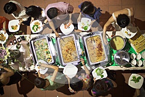 Guests eating in a Buffet Setting