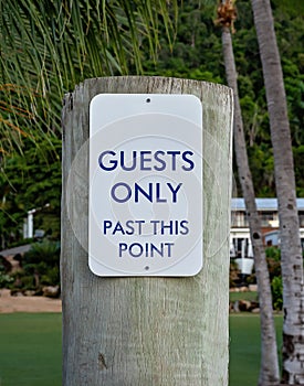 Keep Out Signage At Tropical Resort
