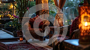 Guests relax in plush armchairs surrounded by layers of tapestries and cushions that absorb any outside noise ensuring a