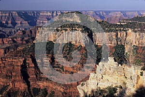 Guests at viewpoint below lodge, north rim of Grand Canyon National Park, Arizona