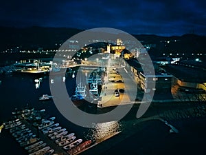 Guetaria view of the port at night