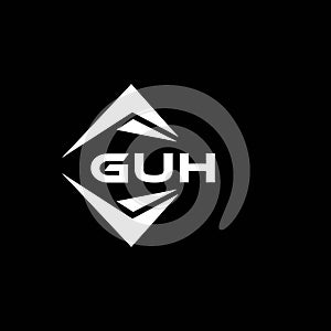 GUH abstract technology logo design on Black background. GUH creative initials letter logo concept