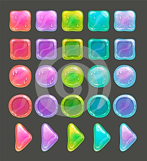 Gui assets, multicilored slime buttons and frames