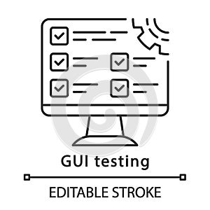GUI testing linear icon