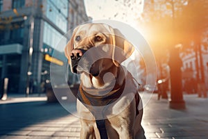 Guide dog city. Generate ai