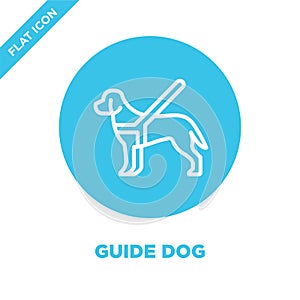 guide dog icon vector from accessibility collection. Thin line guide dog outline icon vector  illustration. Linear symbol for use