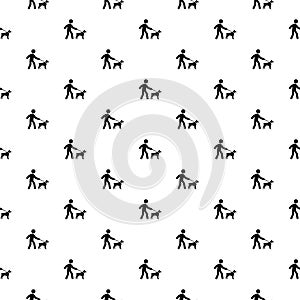 Guide dog seamless pattern isolated on white background