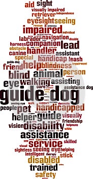 Guide dog word cloud