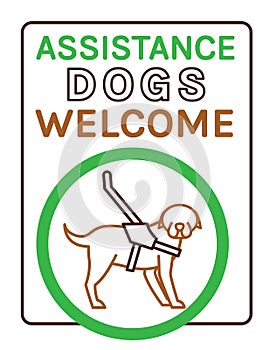 Guide dogs welcome sign