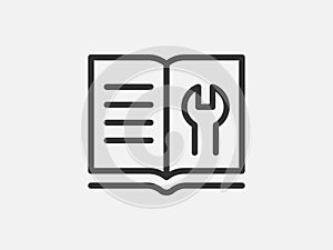 Guide icon vector, user manual. Service information document, instruction