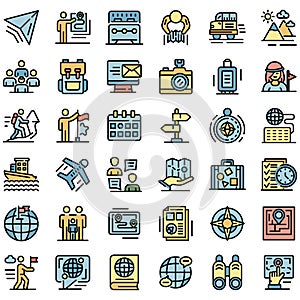 Guide icons set vector flat