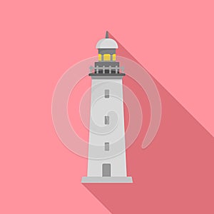 Guide lighthouse icon, flat style