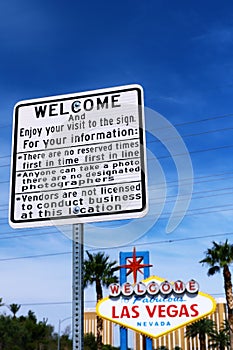 Guide plate and The Welcome to Fabulous Las Vegas sign