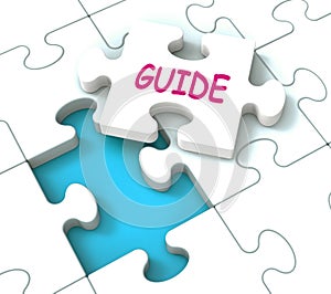 Guide Puzzle Shows Consulting Guidance Guideline And Guiding photo