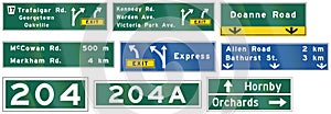 Guide road signs in Ontario - Canada