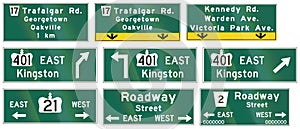 Guide road signs in Ontario - Canada