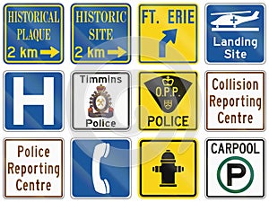 Guide road signs in Ontario - Canada