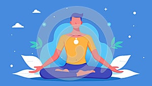 Guided meditation featuring body scans to encourage mindfulness of physical sensations and promote relaxation.. Vector photo
