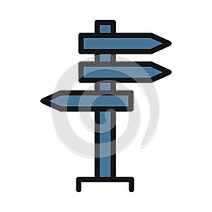 Guidepost line isolated vector icon can be easily modified and edit