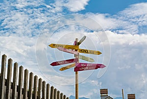 Guidepost with multiple destinations - Thun, Switzerland