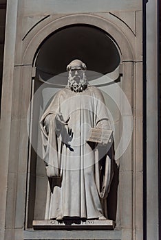 Guido Aretino. Statue in the Uffizi Gallery, Florence, Tuscany, Italy