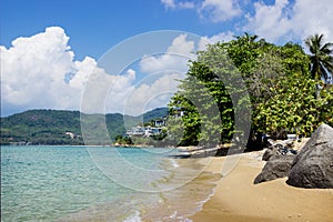 Guiet sea wave sand beach