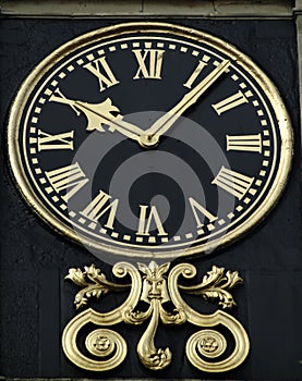 Guilded clock face