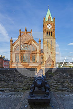 Guildhall and city walls Derry Londonderry