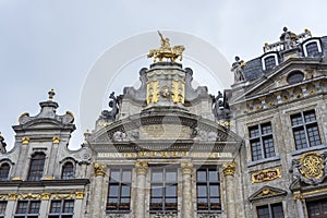 Guildhalls on Grand Place in Brussels, Belgium.