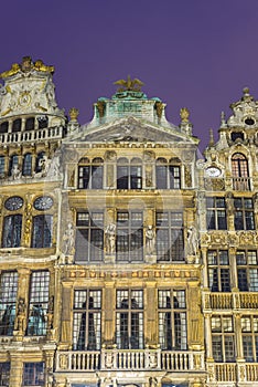 Guildhalls on Grand Place in Brussels, Belgium.