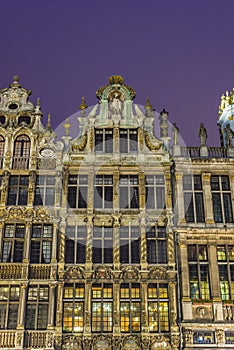 Guildhalls on Grand Place in Brussels, Belgium.