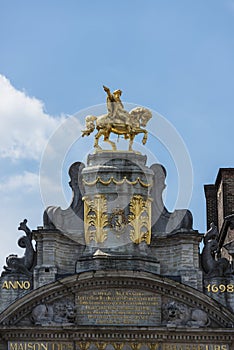 Guildhalls on the Grand Place of Brussels in Belgium.