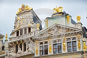 Guildhalls on the Grand Place it is the central square of Brussels. Belgium.