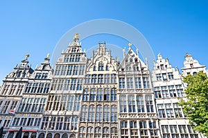 Guildhalls in Grote Markt of Antwerp in Belgium