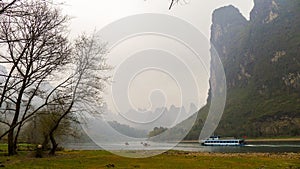 Guilin landscape of the boat