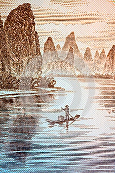 Guilin scenery on chinese currency