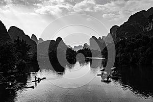 Guilin and Yangshuo Splendor: China\'s Limestone Karst Landscapes, river sunset photo