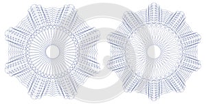 Guilloche pattern rosette. Vector illustration