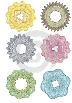 Guilloche Pattern Rosette for Certificate watermarks certtificate, diploma