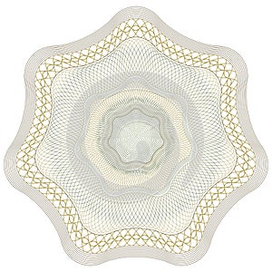 Guilloche Pattern and Rosette Design Element