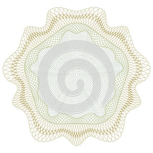 Guilloche Pattern and Rosette Design Element