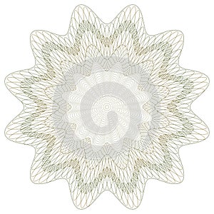 Guilloche Pattern and Rosette Design Element